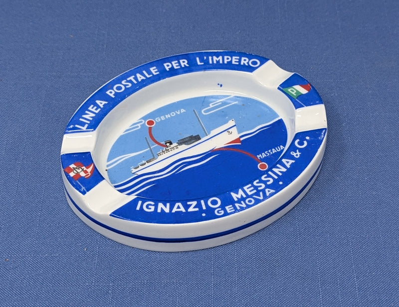 Various: pre-war - Beautiful 1930s Verbano ceramic ashtray for Messina Line