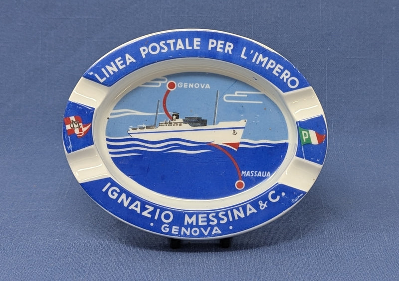 Various: pre-war - Beautiful 1930s Verbano ceramic ashtray for Messina Line