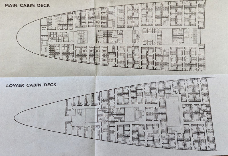 ORONSAY: 1951 - First & Tourist class deck plan set