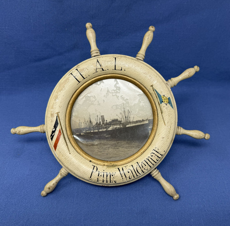 PRINZ WALDEMAR: 1902 - Souvenir wooden life ring w/ portrait