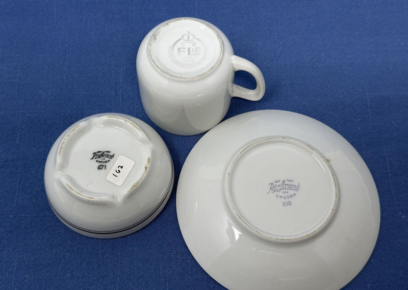 Various Ships - 3-piece Swedish American Line demitasse set