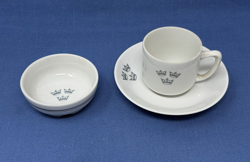 Various Ships - 3-piece Swedish American Line demitasse set