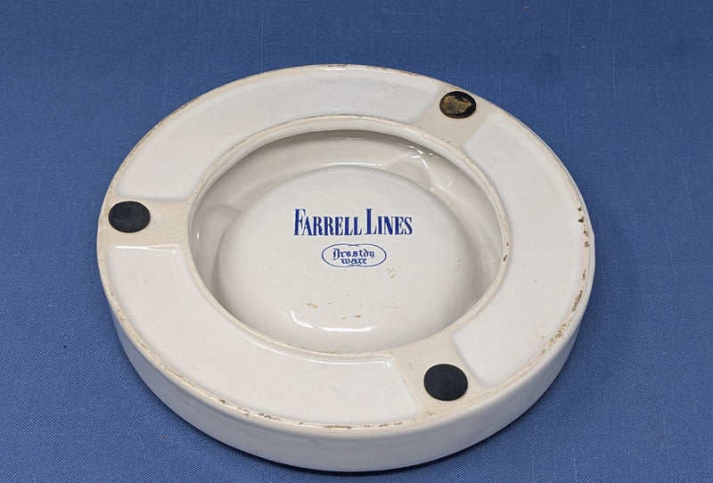 Various Ships - Farrell Lines large double-well pottery ashtray