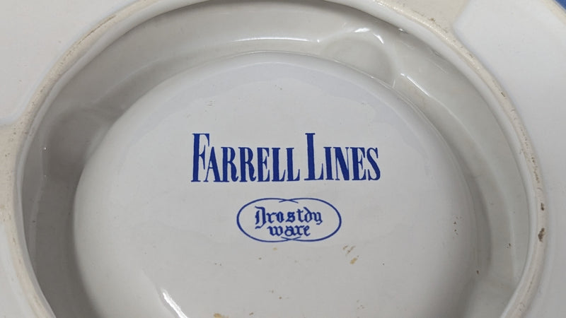 Various Ships - Farrell Lines large double-well pottery ashtray