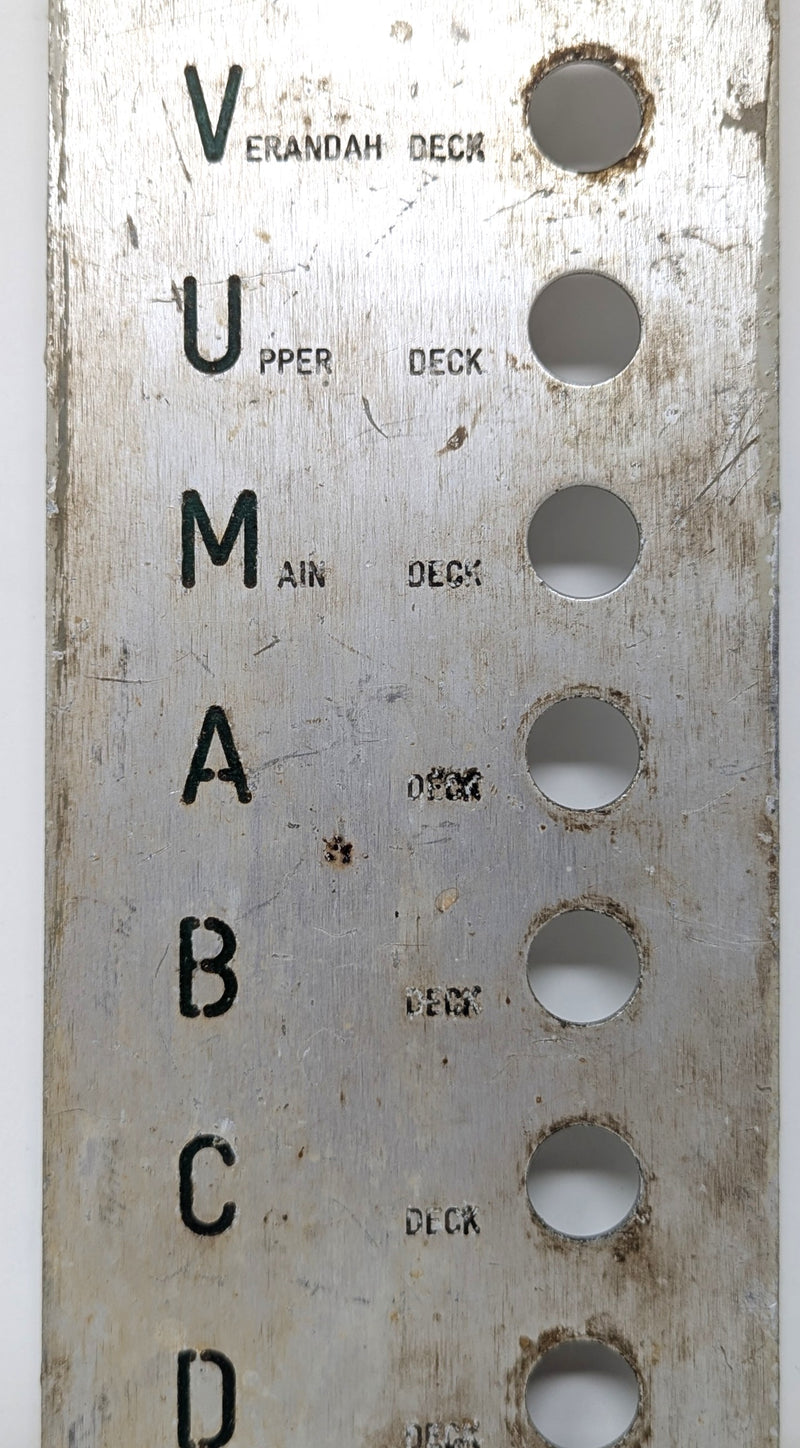 GRIPSHOLM: 1957 - Metal elevator button panel from ship