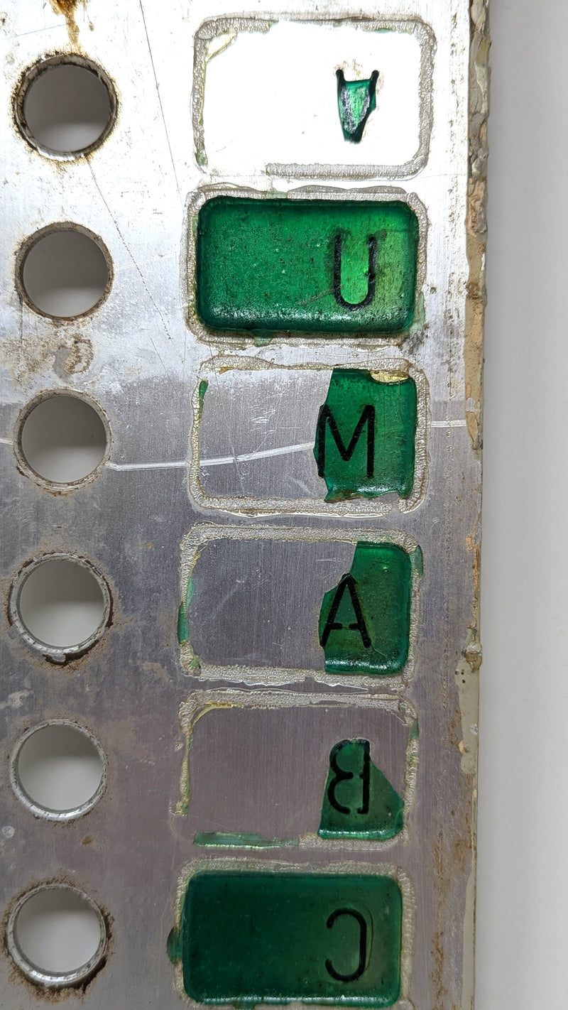 GRIPSHOLM: 1957 - Metal elevator button panel from ship