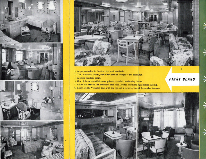 HIMALAYA: 1949 - First & Tourist interiors brochure