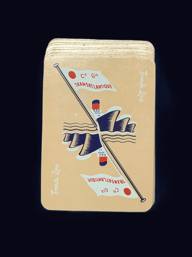 Various Ships - Deck of French Line playing cards w/ original box