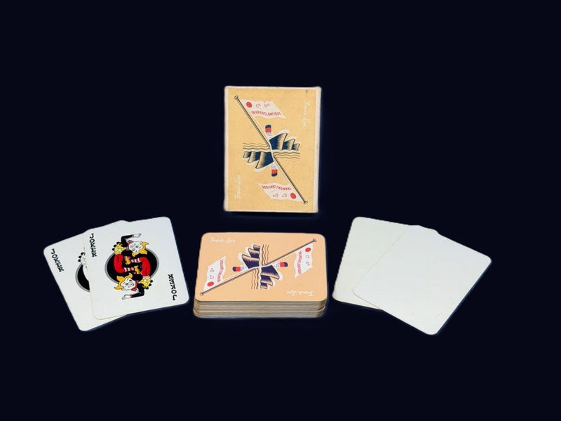 Various Ships - Deck of French Line playing cards w/ original box