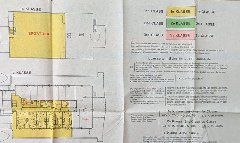 INDRAPOERA: 1926 - Full ship deck plan from 1930s