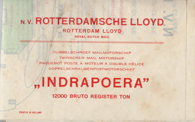 INDRAPOERA: 1926 - Full ship deck plan from 1930s