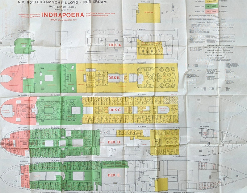 INDRAPOERA: 1926 - Full ship deck plan from 1930s