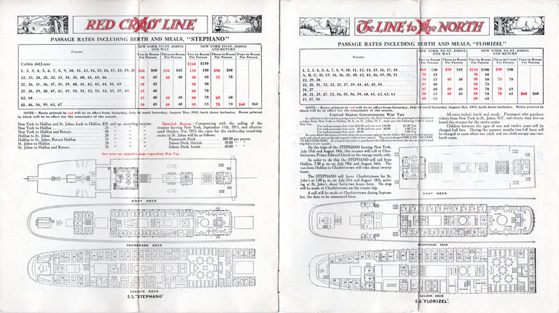 FLORIZEL: 1909 - Red Cross Line 1915 brochure w/ plans & book on the ship's sinking