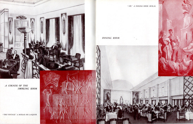 LIBERTE: 1930 - Deluxe, pre-maiden voyage interiors brochure w/ illustrations