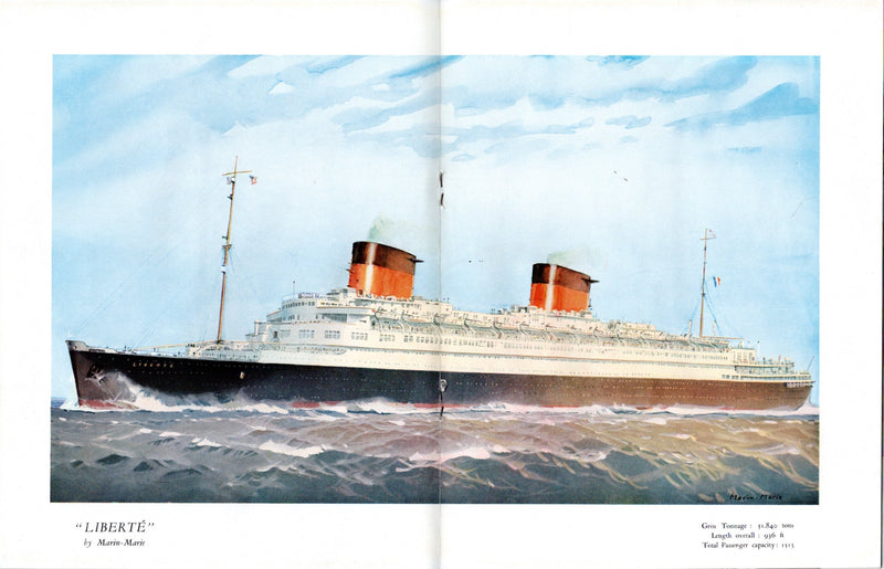 LIBERTE: 1930 - Deluxe, pre-maiden voyage interiors brochure w/ illustrations