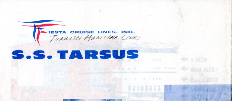 TARSUS: 1931 - Deck plan for NYC cruises before destruction by fire