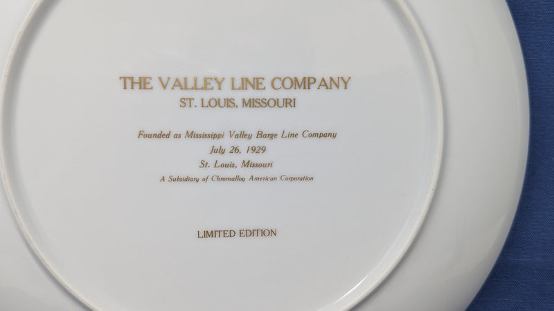 OHIO: 1930 - 50th anniversary plate for Mississippi towboat company The Valley Line