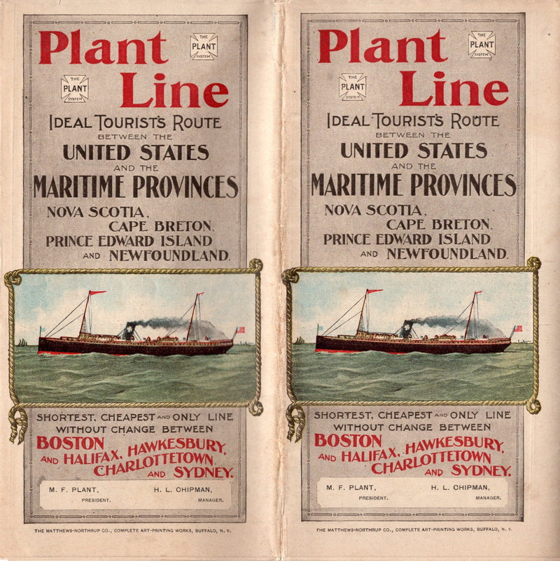 Various: pre-war - Circa 1898 Plant Line brochure w/ plans & beautiful route map