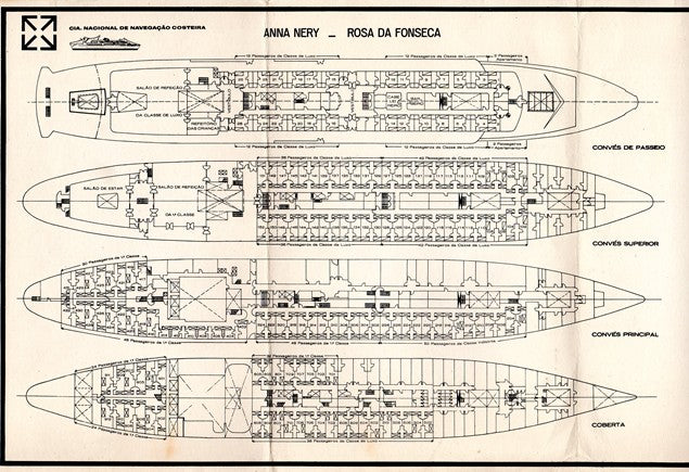 ANNA NERY & ROSA DA FONSECA: 1962 - Fold-out deck plan