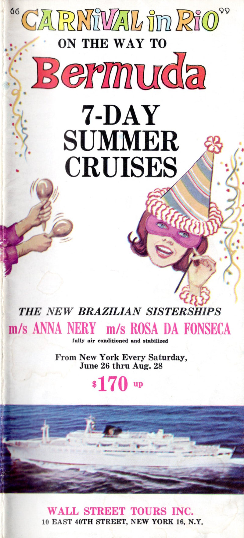 ANNA NERY & ROSA DA FONSECA: 1962 - Cruise brochure for 1965 NY to Bermuda