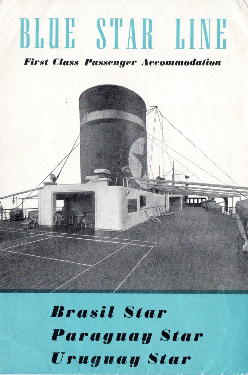 Various Ships - 1956 Blue Star Line deck plan w/ interior photos
