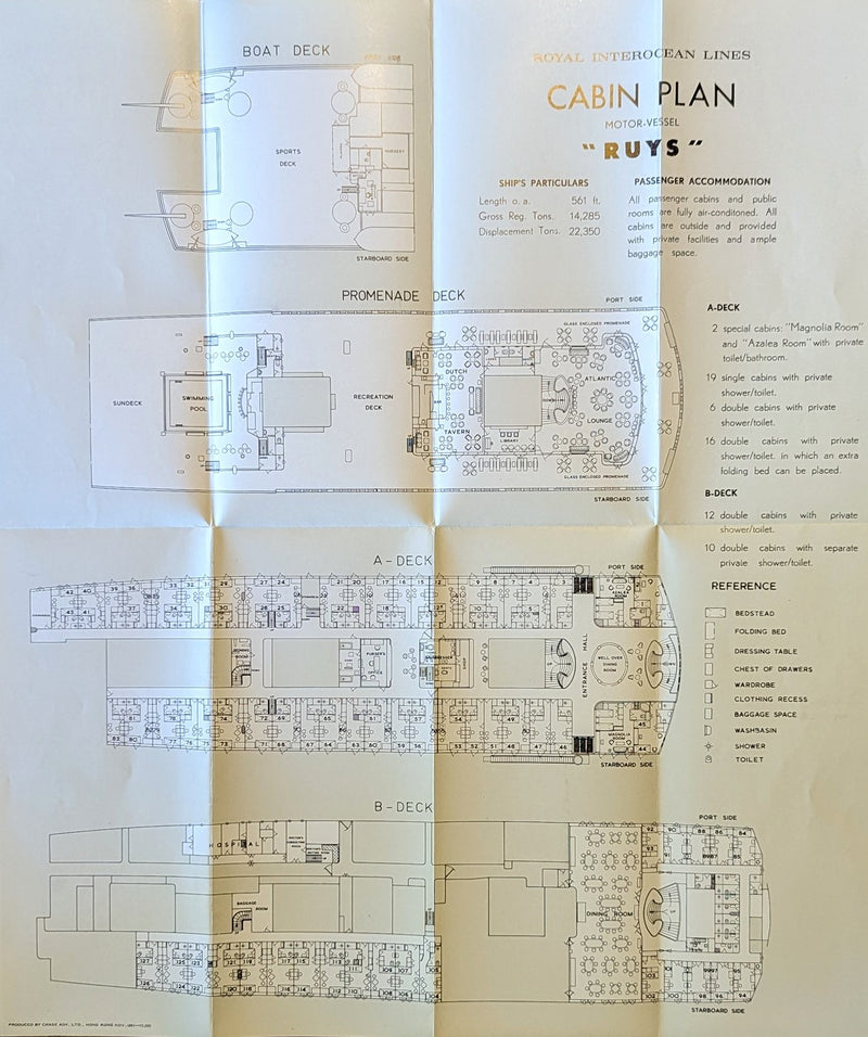 RUYS: 1938 - Deck plan w/ interiors from 1961