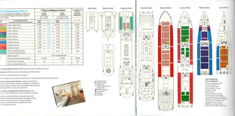 COSTA MARINA: 1969 - Deluxe 1990 intro brochure