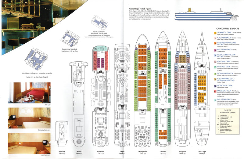 COSTA ALLEGRA: 2003 - Agency interiors & deck plan brochure