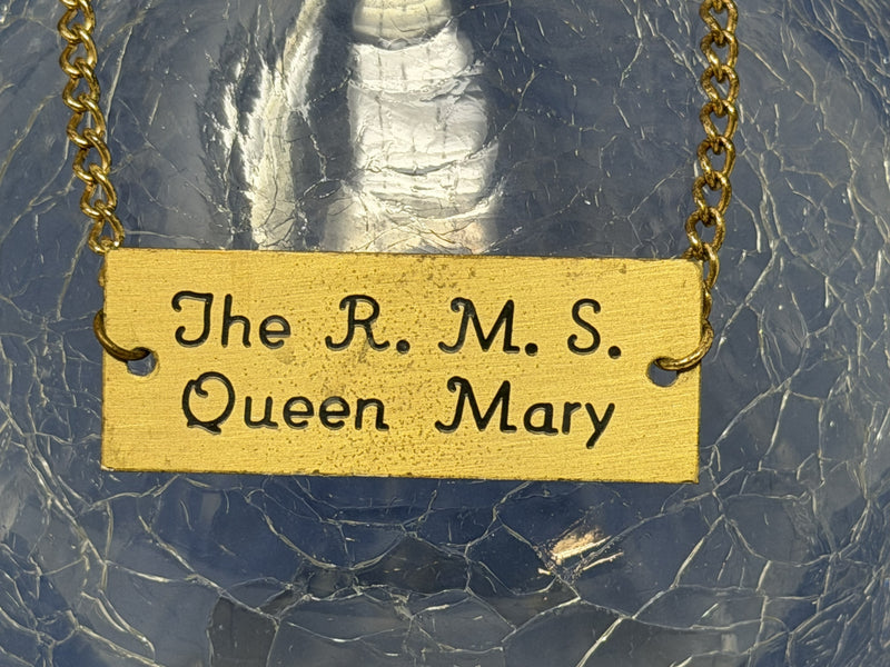 QUEEN MARY: 1936 - Crackle glass carafe from ship