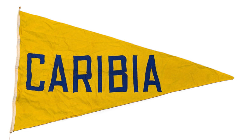 CARIBIA: 1928 - Original, large pennant from famous old cruiser liner