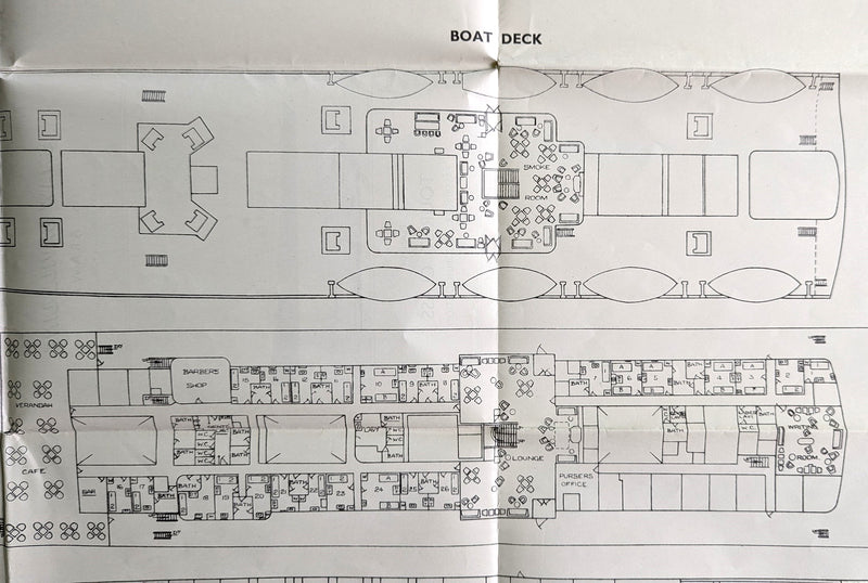 ARAWA: 1922 - Rare full-ship deck plan from 1947