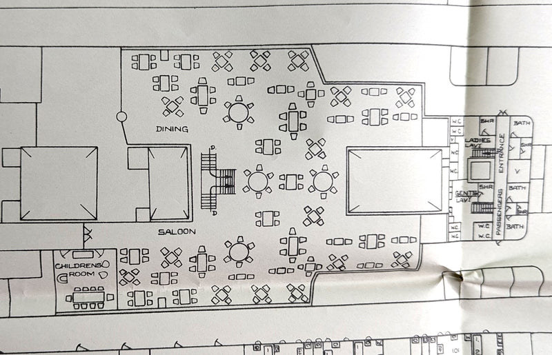 ARAWA: 1922 - Rare full-ship deck plan from 1947