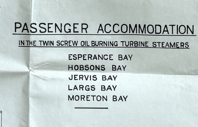 BAY Class: 1922 -Large 1930s deck plan for JERVIS BAY and sisters