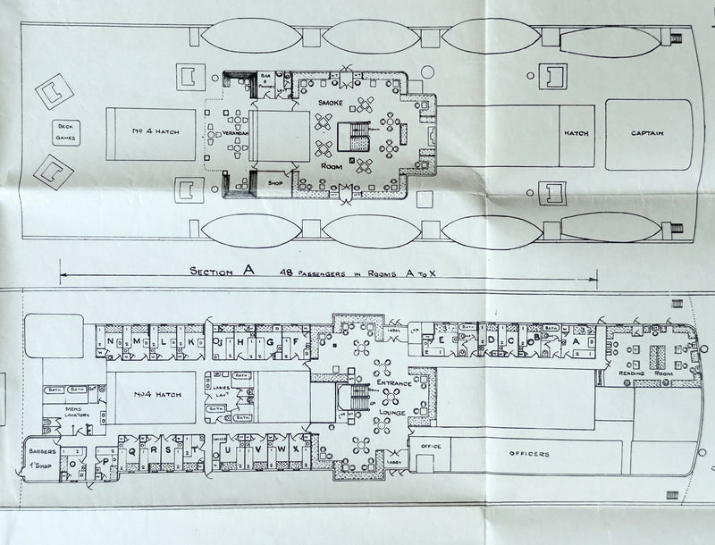 BAY Class: 1922 -Large 1930s deck plan for JERVIS BAY and sisters
