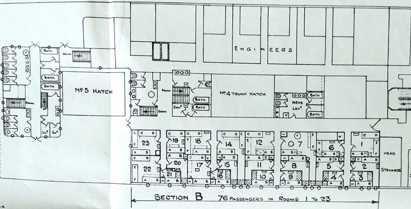 BAY Class: 1922 -Large 1930s deck plan for JERVIS BAY and sisters