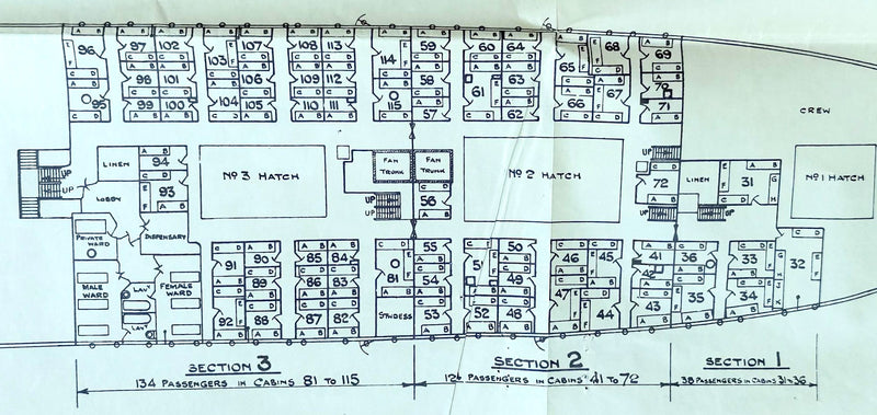 BAY Class: 1922 -Large 1930s deck plan for JERVIS BAY and sisters