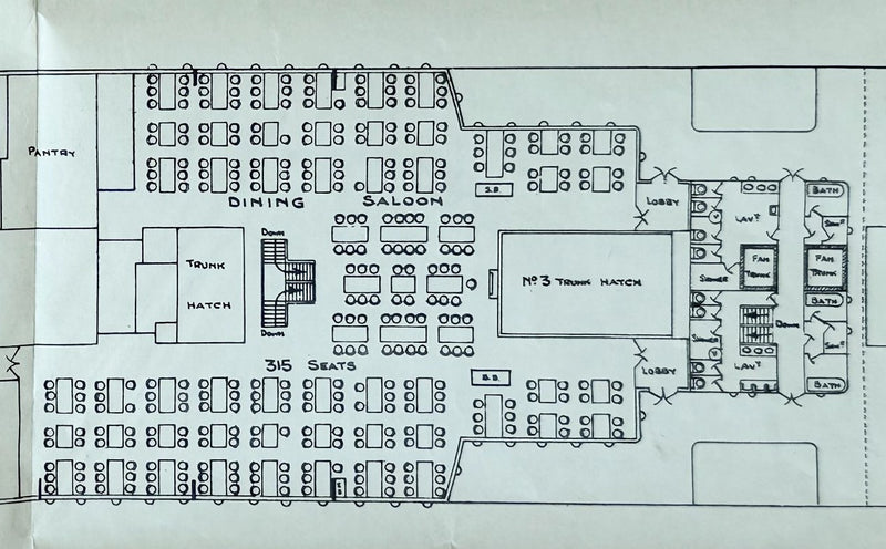BAY Class: 1922 -Large 1930s deck plan for JERVIS BAY and sisters