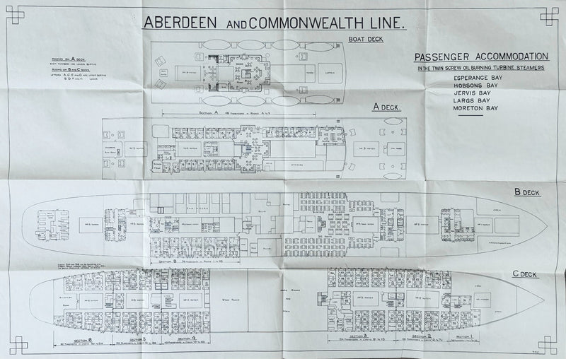 BAY Class: 1922 -Large 1930s deck plan for JERVIS BAY and sisters