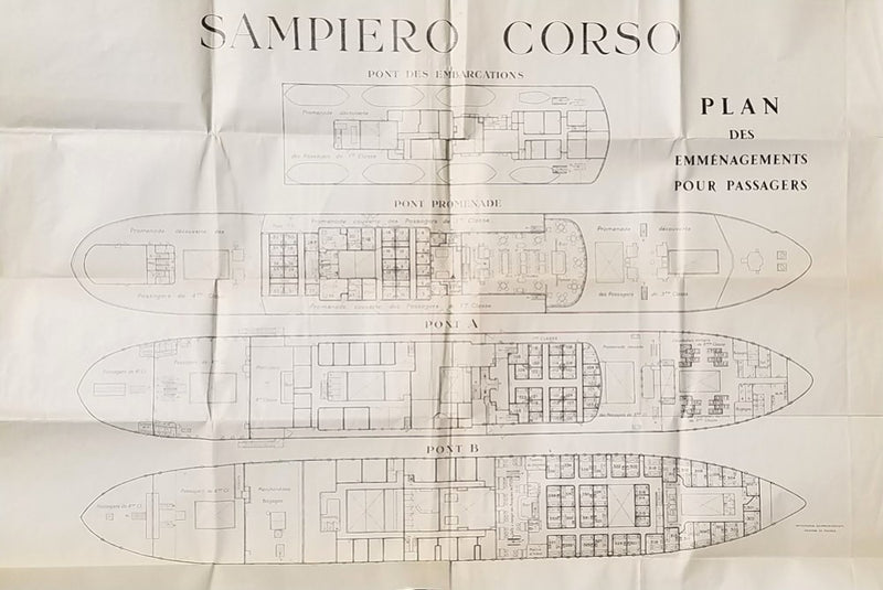 SAMPIERO-CORSO: 1936 - Deck plan from 1951