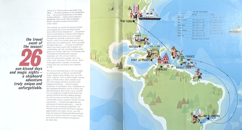 FRANCE: 1962 - Grand 1963 "Cruise to Rio" brochure