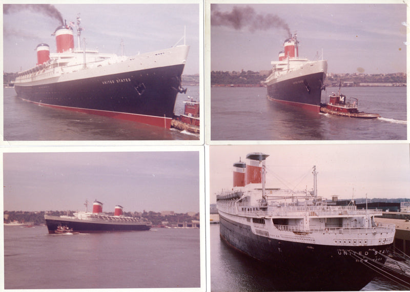 UNITED STATES: 1952 - 4 color 5" by 7" photos of ship