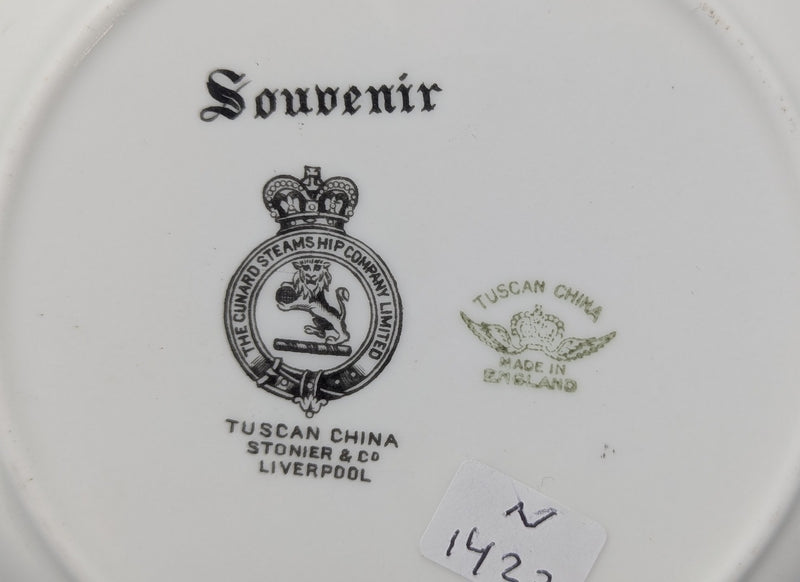 AQUITANIA & BERENGARIA - Colorful "Bird of Paradise" tea plate