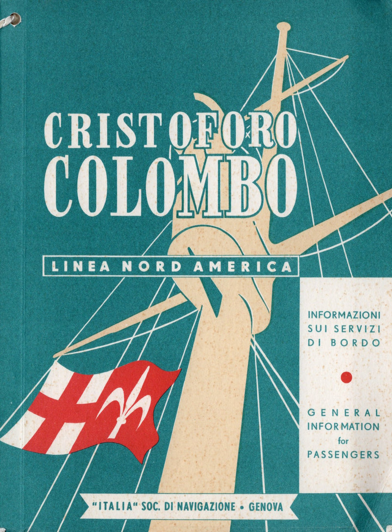 CRISTOFORO COLOMBO: 1954 - Passenger cabin info booklet