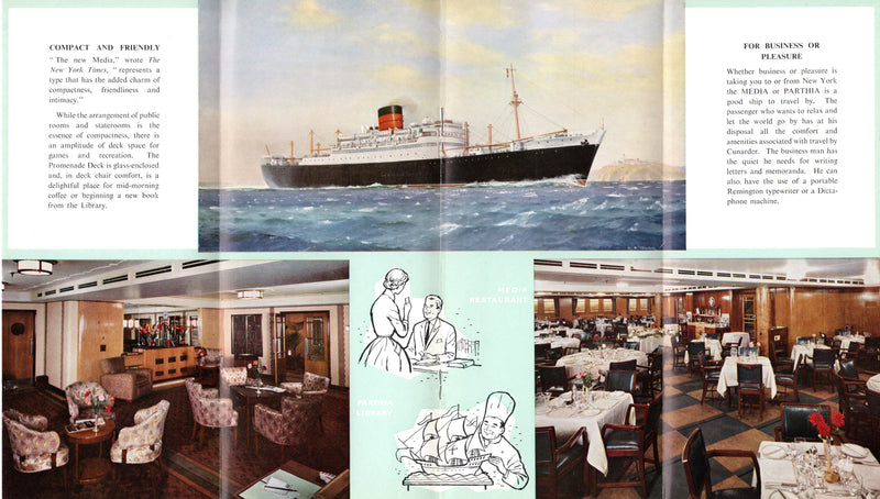 MEDIA & PARTHIA - Full color interiors brochure from 1950s