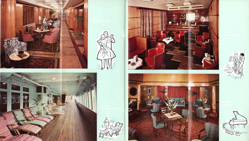 MEDIA & PARTHIA - Full color interiors brochure from 1950s
