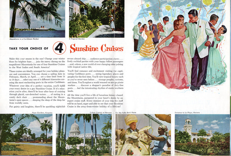 MAURETANIA: 1939 - Huge 1957 cruise brochure w/ deck plans