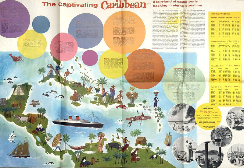 MAURETANIA: 1939 - Huge 1957 cruise brochure w/ deck plans