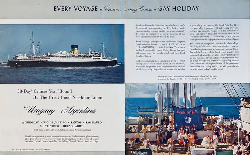 BRAZIL, URUGUAY & ARGENTINA - BIG 1953 brochure w/ color interiors & plans