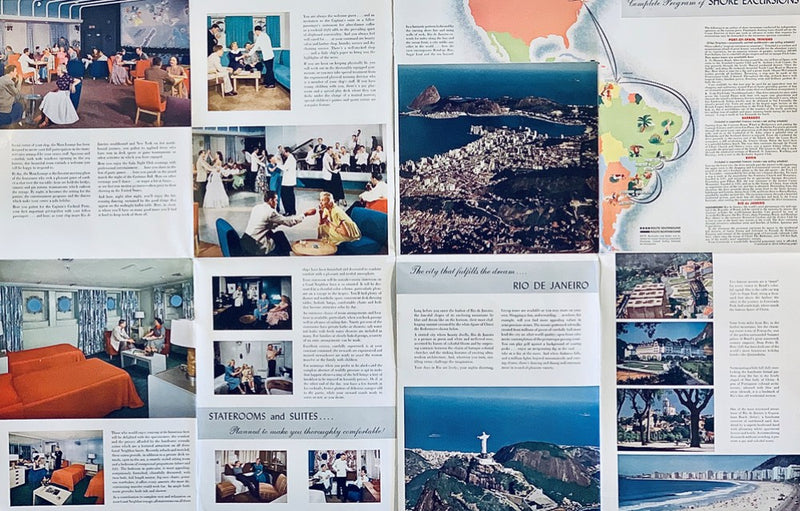 BRAZIL, URUGUAY & ARGENTINA - BIG 1953 brochure w/ color interiors & plans