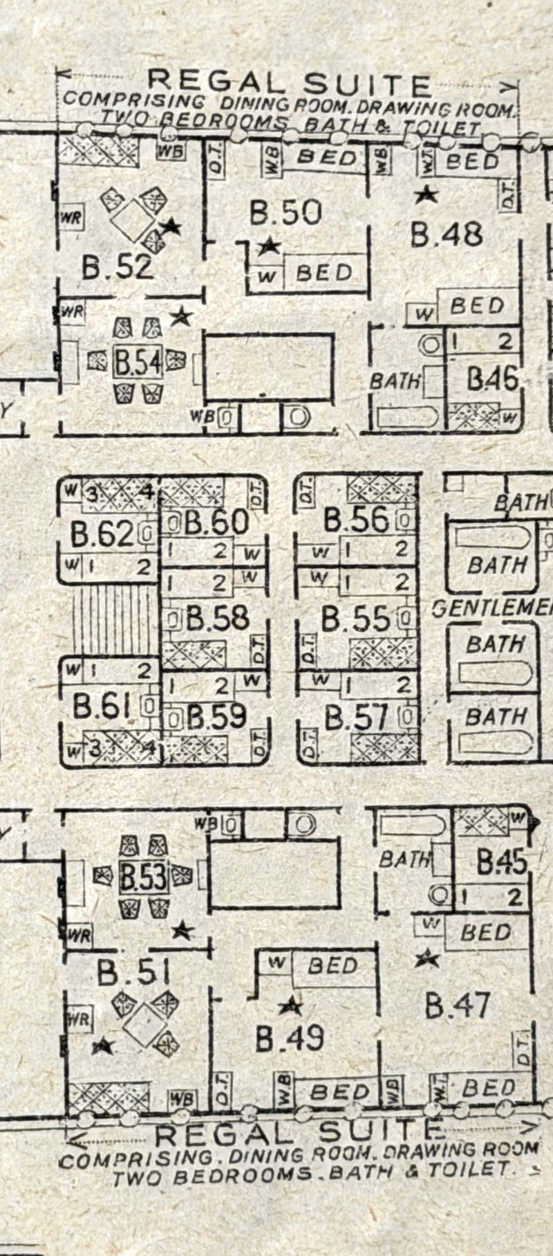 MAURETANIA: 1907 - First & Second class deck plan dated August 1914